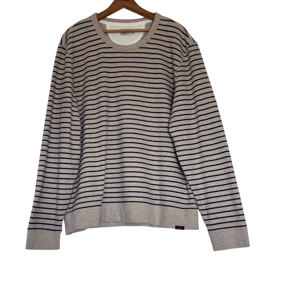 Faherty Brand Mens XL Pima Cotton Modal Striped Long Sleeve Crewneck Pullover